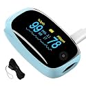 Fingertip Pulse Oximeter, Ox with Respiration Rate Monitoring, Heart Rate, PI & RR Measurements, Fast Spo2 Reading Rechargeable Blood Oxygen Monitor with OLED Display, 6 View Modes & 4-Direction Rotation(Blue）
