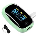 Fingertip Pulse Oximeter with Respiration Rate Monitoring, PI & RR Measurements, Rechargeable Blood Oxygen Monitor with Heart Rate and Fast Spo2 Reading, Pulse Ox with OLED Display, 6 View Modes & Auto-Rotating Screen