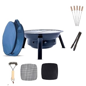 foldgrill premium bbq grill for indoor amp outdoor cooking traveler compact foldable tandoor charcoal barbeque grill set tabletop portable easy assembly- black