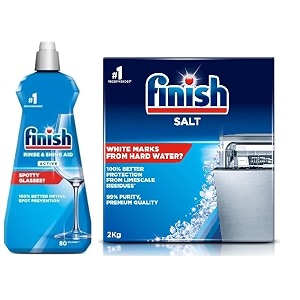 finish dishwasher rinse aid shine amp dry - 400 ml lemon amp dishwasher tablets ultimate plus 17 lemon combo