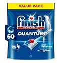 Finish 60 Tablets Powerball Quantum Dishwasher Tablets | Powerful Cleaning for Tough Food Stains Grease & Dried-On Residue | Deep Cleaning & Sparkling Shine (Regular | Compatible with All Machines)
