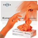FINITEX Nitrile Disposable Gloves Orange 3.5mil 100PCS Latex-Free Food