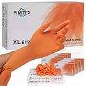 FINITEX Nitrile Disposable Gloves Orange 3.5mil 100PCS Latex-Free Food