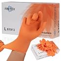 FINITEX Nitrile Disposable Gloves Orange 3.5mil 100PCS Latex-Free Food