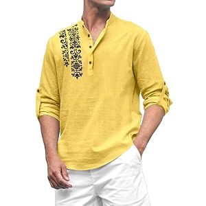 FINIVO FASHION Mens Cotton Blend Short Kurta