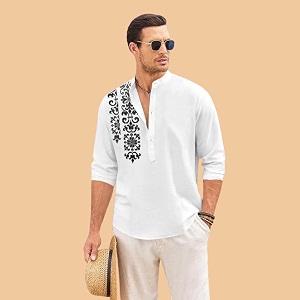 FINIVO FASHION Mens Cotton Blend Short Kurta