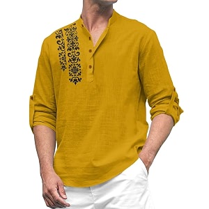 FINIVO FASHION Mens Cotton Blend Short Kurta