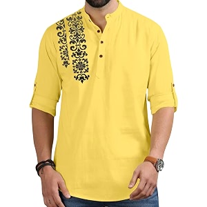 FINIVO FASHION Mens Regular Fit Cotton Blend