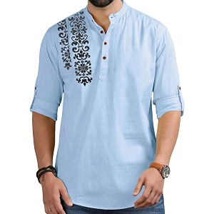 FINIVO FASHION Mens Regular Fit Cotton Blend