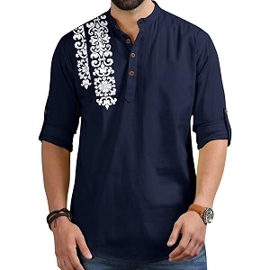 FINIVO FASHION Mens Regular Fit Cotton Blend