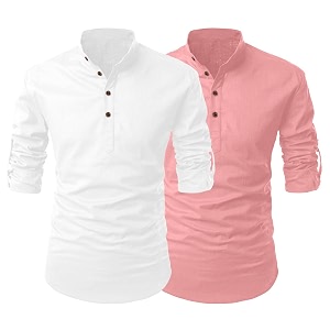 FINIVO FASHION Mens Solid Regular Fit Kurta