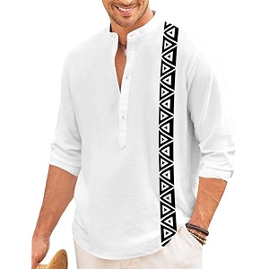 FINIVO FASHION Mens Short Kurta with Printed