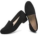FINIWOR Womens Chunky Low Heel Pumps Suede