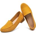 FINIWOR Womens Chunky Low Heel Pumps Suede