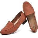 FINIWOR Womens Chunky Low Heel Pumps Suede