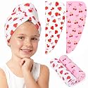 FIOBEE Microfiber Hair Towel Wrap for Kid Girls Rapid Drying Hair Turbans