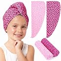 FIOBEE Microfiber Hair Towel Wrap for Kid Girls Rapid Drying Hair Turbans