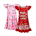 Fiodrimy 2Pcs Girls Nightgowns 3-8 Years Unicorn Sleepwear Night Sleep Dress Pajamas Little Kids Toddler Soft Nightgown