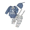 FIOMVA My First 4th of July Outfit Baby Boy Car American Flag Romper Onesie Star Flag Pants Hat Set Fourth of July Clothes