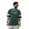 Men's Cotton Blend Half Sleeve Printed Oversized T-Shirts | Birthday Gift | Loose Fit T-Shirt for Men &amp; Boys