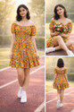 FIORAA Women A-line Multicolor Knee Length Dress