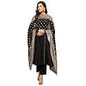 FIORRA Women39s Balck Crepe A-line Kurta with