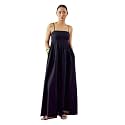 FIORRA Women39s Black Solid Linen Maxi Dress