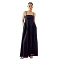 FIORRA Women39s Black Solid Linen Maxi Dress