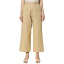 FIORRA Womens Loose Mid Rise Cotton Solid