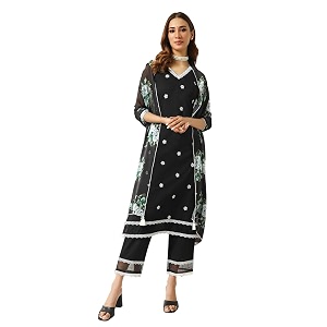 FIORRA Womens Cotton Straight Kurta Pant With