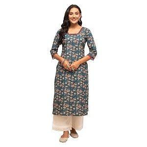 FIORRA Womens Cotton Straight Fit Straight Floral