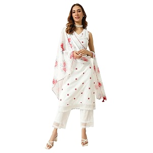 FIORRA Womens Cotton Straight Kurta Pant With