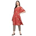 FIORRA Women39s Dusty Pink Poly Crepe Kaftan