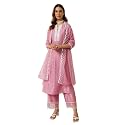 FIORRA Women39s Pink Silk Blend Flared Kurta
