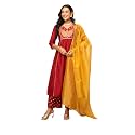 FIORRA Women39s Red Silk Blend A-Line Kurta