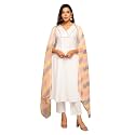 FIORRA Women39s White Cotton A-line Kurta with