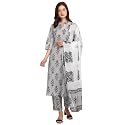 FIORRA Women39s White Pure Cotton Kurta with