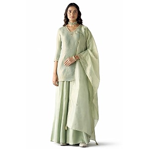 FIORRA Women Pista Green Tissue Blend Hand