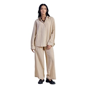 FIORRA Womens Linen-Blend Loose Relaxed Fit Co-Ord
