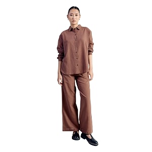FIORRA Womens Linen-Blend Loose Relaxed Fit Co-Ord
