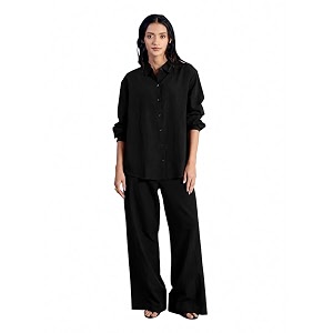 FIORRA Womens Linen-Blend Loose Relaxed Fit Co-Ord