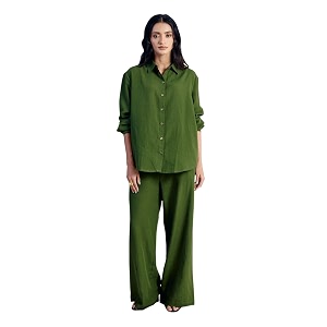 FIORRA Womens Linen-Blend Loose Relaxed Fit Co-Ord