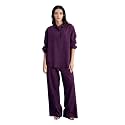 FIORRA Womens Linen-Blend Loose Relaxed Fit Co-Ord