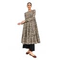 FIORRA Womens Paisley Printed Pure Cotton Anarkali