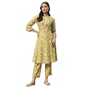 FIORRA Womens Cotton Blend A-Line Kurta Pant