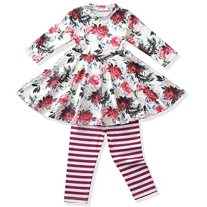 fioukiay Toddler-Girls-Fall-Clothes-Set Little Girls Highlow Tunic TopsLeggings