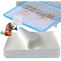 Firdnyohs 100PCS Bird Cage Liner Papers, Disposable Cage Paper Liners Precut Absorbent Cushion Pad Mat Accessories for Pet Bird Parrot (White)