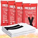 Fire Blanket 4 Pack - 40" x 40" Prepared Emergency Fire Blanket