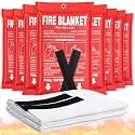 Fire Blanket 8 Pack - 40" x 40" Prepared Emergency Fire Blanket