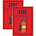 Fire Extinguisher Sign Board Sticker | 20.5 x 14.5 CM | Peel &amp; Stick or Screw Fix | Safety Signage for Office, Shop, Factory, School | Pack of 2 (Fire Extinguisher, Medium -20.5 x 14.5 CM)